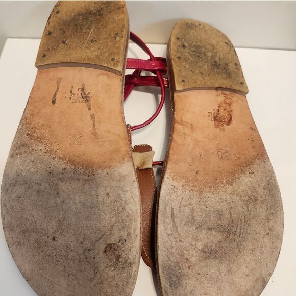 K.JACQUES St. Tropez "PICON" Red Patent Leather Thong Sandals sz.8/38 Ret.$270 - Picture 11 of 12